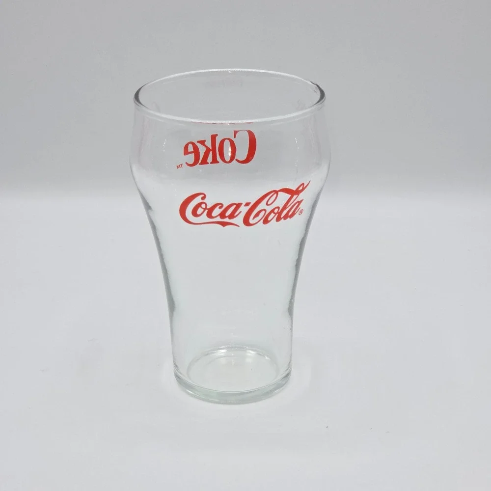 Set of 4 Vintage Clear COKE Coca-Cola‎ Glasses Red Lettering 12oz